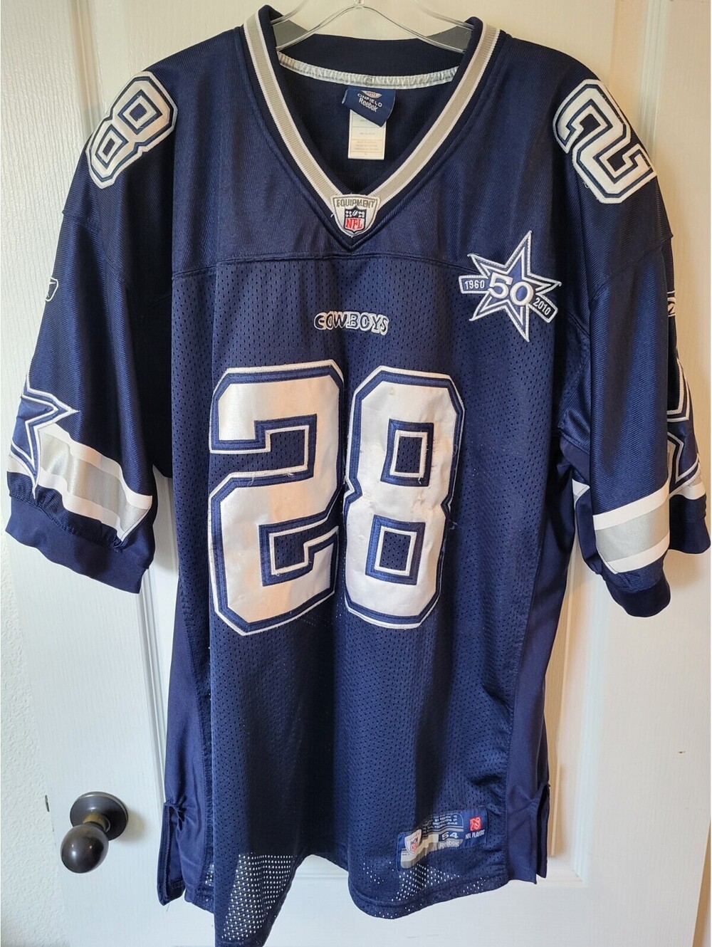 Felix Jones #28 50 Yrs. Anniversary Dallas Cowboys Reebok All Stitch Jersey NFL